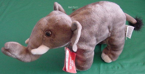 Fiesta Gray Elephant Tusks Stuffed Plush 7.5" Tag