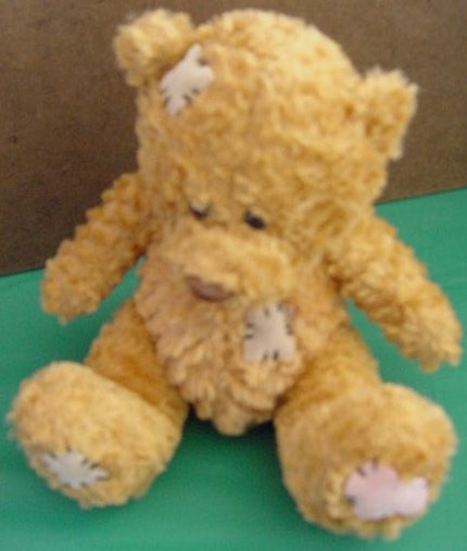 Fiesta Sitting Golden Brown Patch Bear Stuffed Plush 5"