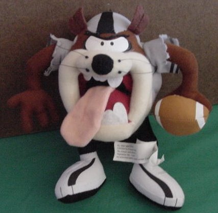 Football Player Taz Tasmanian Devil Stuffed Plush 8"