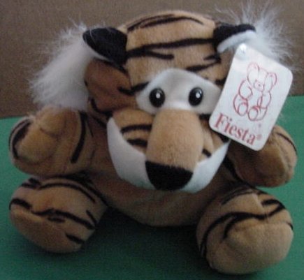 Fiesta Tiger Bengal Orange Black Beanie Stuffed Plush Tag