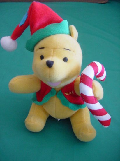 Winnie Pooh Bear Candy Cane Stuffed Plush 5" Applause