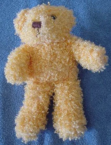 Soft Orange Curly Fur Beanie Bear Stuffed Plush 5"