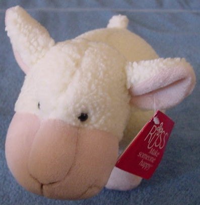 Russ Berrie Cute White Sheep Lamb Stuffed Plush Tag