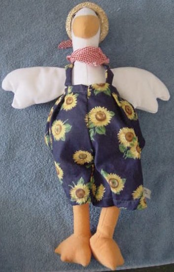 One Stop Toy White Goose Sunflower Stuffed Plush 17"