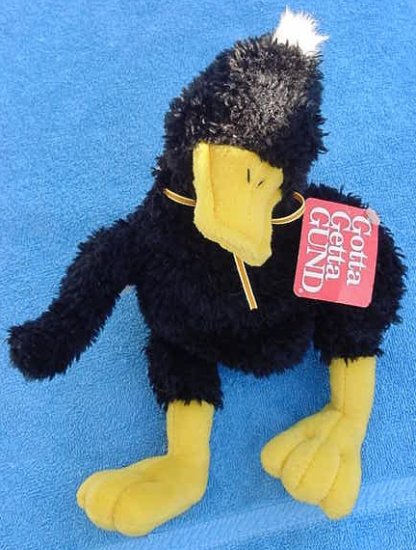 Gund Dunkln Duck Black Stuffed Plush Crooked Neck Tag