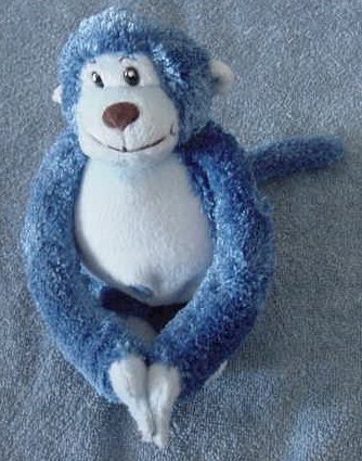 It's All Greek to Me Velcro Hands Monkey Stuffed Plush Blue Chubby