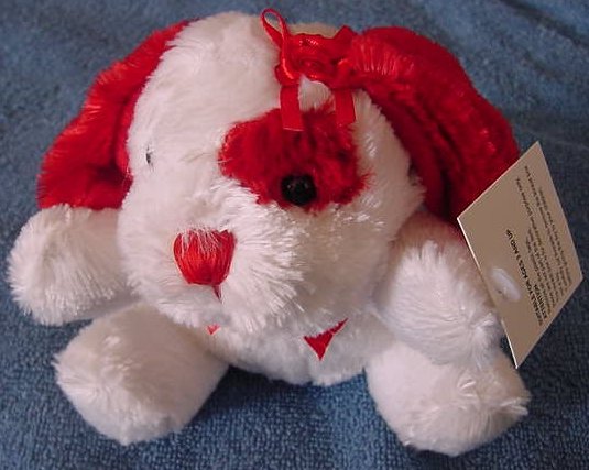 DanDee White & Red Mini Dog Stuffed Plush 4" Tag