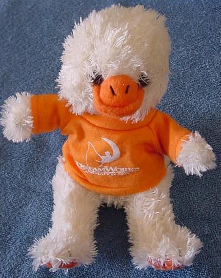 Dreamworks Animation SKG T-Shirt Duck Stuffed Plush 6"