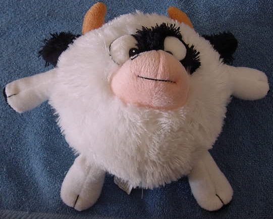 Fiesta Black & White Round Cow Stuffed Plush 8" Mo