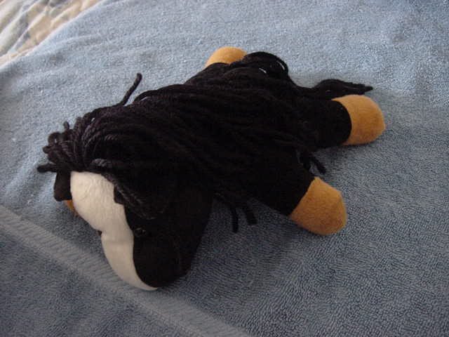 Costar Black & White Horse Pony Stuffed Plush 7"
