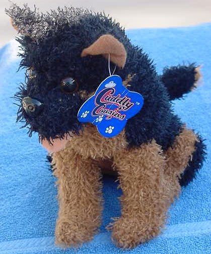 Cuddly Cousins Black & Brown Dog Stuffed Plush Tag