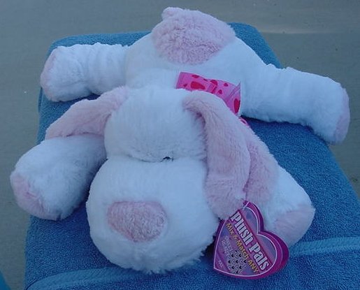 Best Made White & Pink Floppy Squishy Dog Stuffed Plush Tag