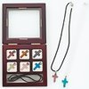 9pc Simulated Semi-Precious Stone Cross Necklace Set