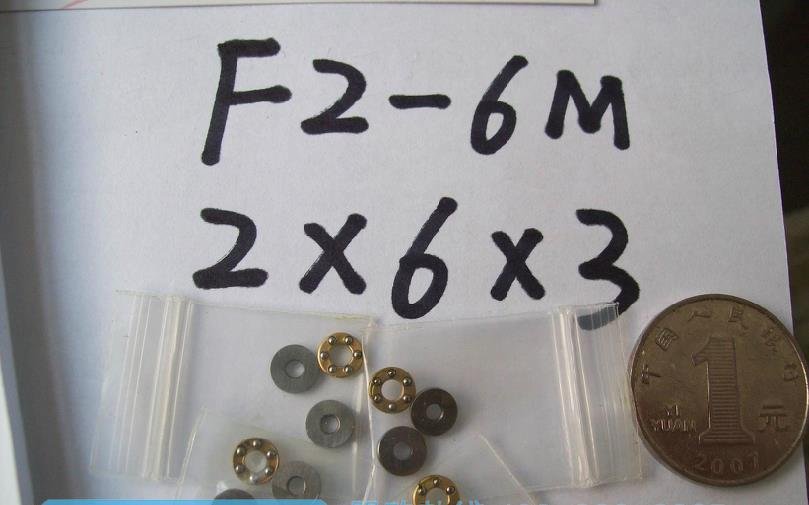 10 pcs 2 x 6 x 3 mm F2-6M Axial Ball Thrust quality Bearing 3-Parts 2*6*3 ABEC1