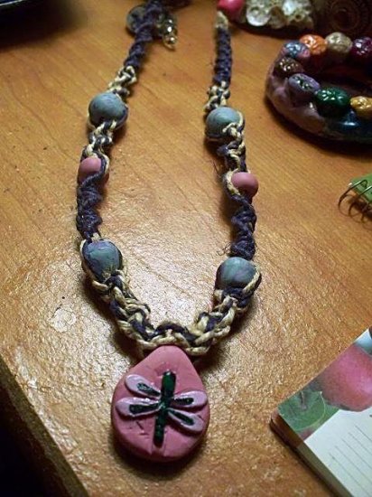 Dragonfly hemp necklace