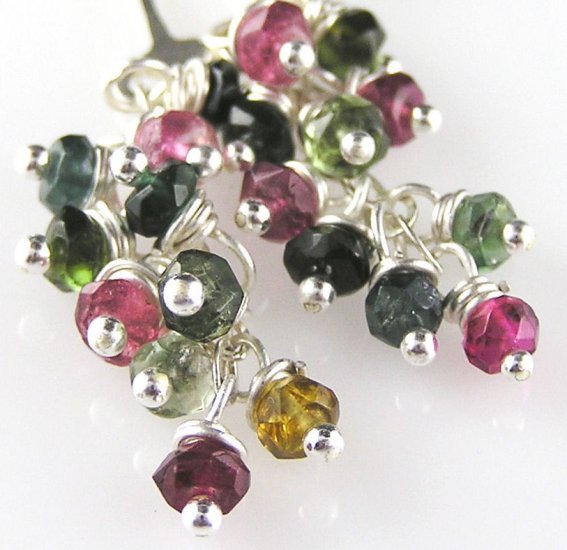 Faceted Multicolored Tourmaline Earrings "Confetti"