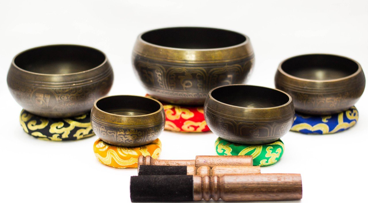 Chakra Healing Singing Bowls Tibetan Singing Bowl Sets of 5 Antique Chakra Set