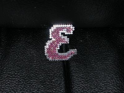 Personalized initial pin or magnet - either cross stitch or beaded