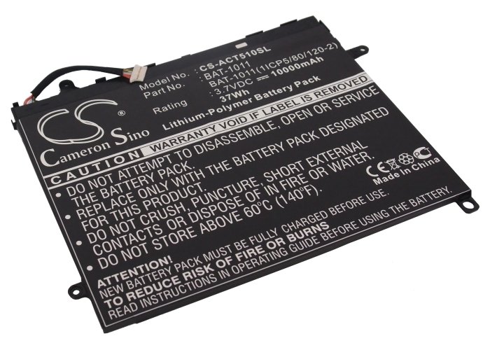 10000mAh / 37.0Wh Battery For Acer Iconia Tab A510