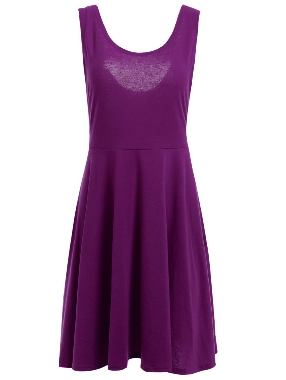 Women's Casual A-Line U-Neck Flare Tank Dress