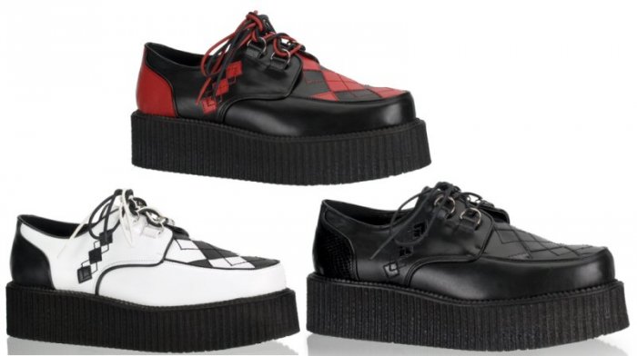Men's Leather Platform Shoes with Argyle Design