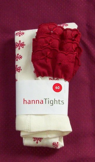 NWT Hanna Andersson Ruffle Snowflake Tights 60 2-6 mos FREE SHIPPING
