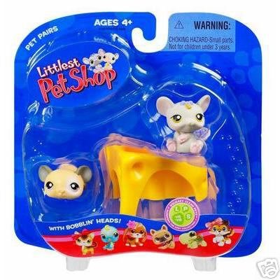 Littlest Pet Shop Mouse & Baby Rat with Cheese Little PetShop New