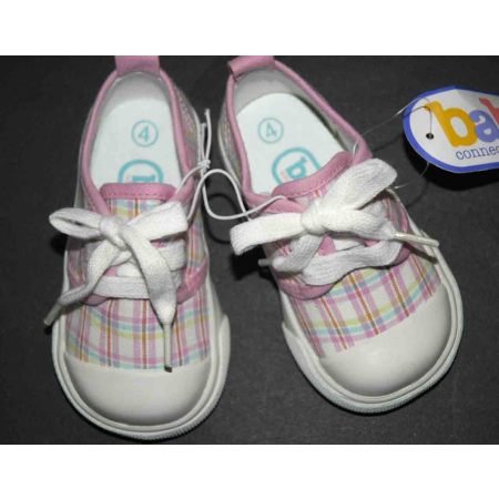 BABY GIRL Pink Plaid Sneakers Tennis Shoes Crib New 5