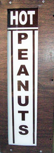 Glass Sign Replacement- Hot Peanuts (Brown)