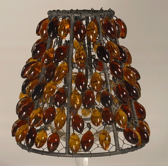 4" Amber Bead Clip on Chandelier Lamp Shade