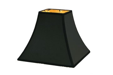 5" Black Parchment - Square Bell Hard Back - Lamp Shade w/ Gold Lining