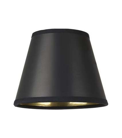 4" Black Parchment - Empire Hard Back - Lamp Shade w/ Silver Lining