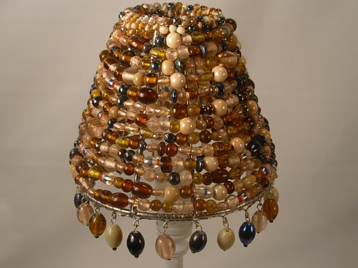 4" Multi Color Beaded -Clip on - Chandelier Lamp Shade