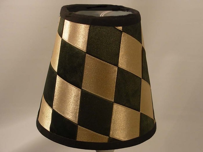6.5" Black & Taupe Silk Ribbon - Empire Lamp Shade