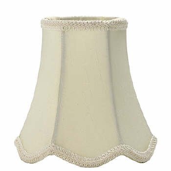 6" Cream Silk - Bell Lamp Shade w/ Scalloped Edge