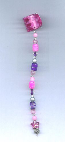 Pink and purple hand beaded hair clip