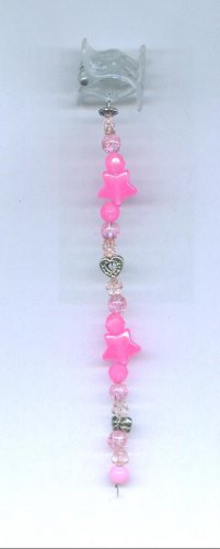 Pink Hand beaded hair clip