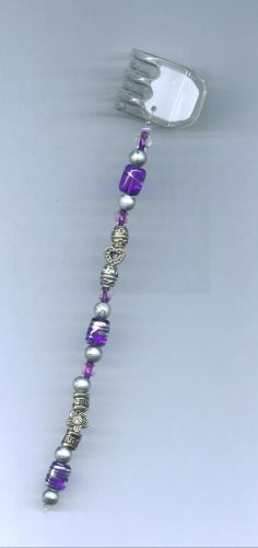 Purple hand beaded hair clip