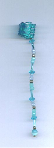 Blue hand beaded baby size hair clips