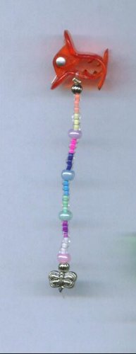 Multi color hand beaded baby size hair clips