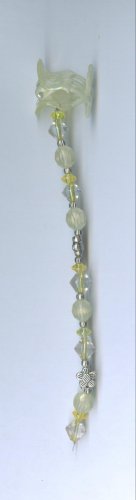 Yellow hand beaded hair clip