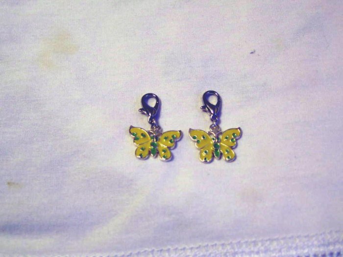 Yellow butterfly shoe charms