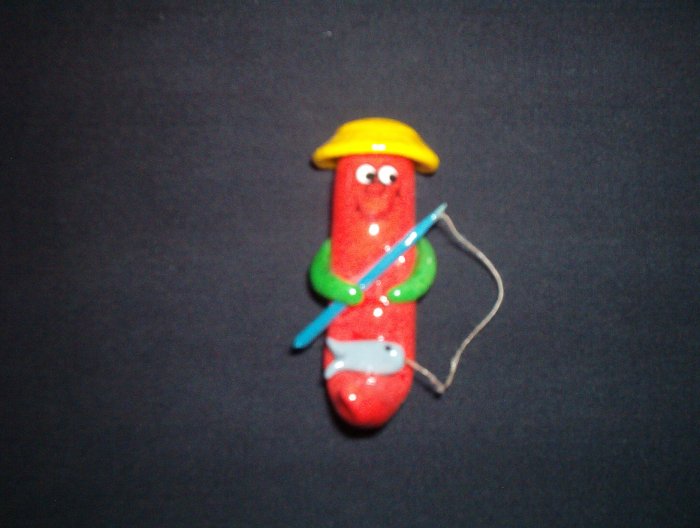 Fisherman Chile with Rod, Line and Fish