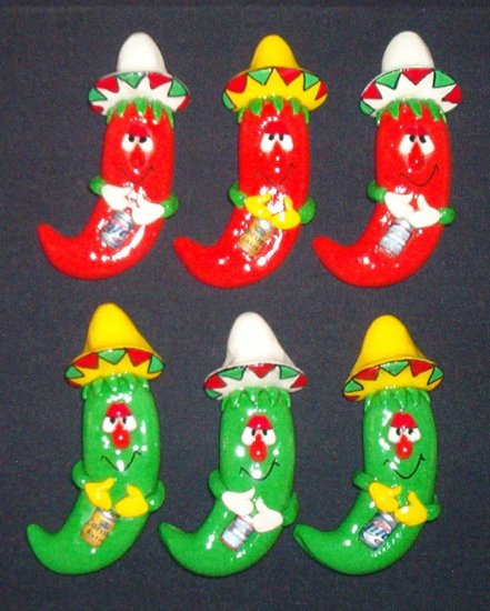 Red/Green Chile Party guys w/Beer Cans (B)