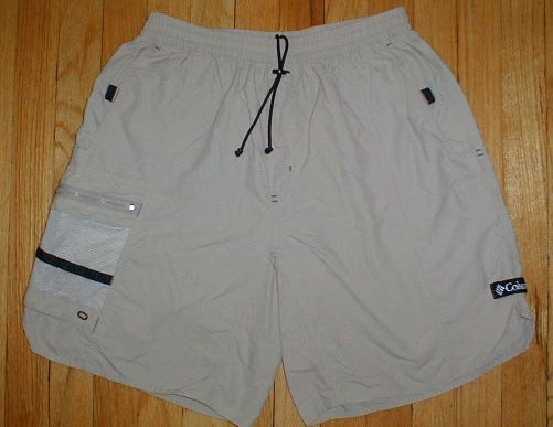 COLUMBIA SPORTSWEAR Mens Khaki Climbing Camping Hiking Cargo Shorts Sz Medium M --MAKE AN OFFER!!