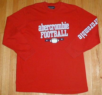 ABERCROMBIE Long Sleeved FOOTBALL T Tee Shirt Boys Sz XL --Make me an offer!!