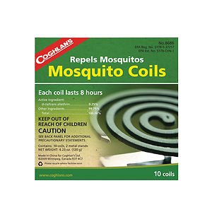 TWO boxes Coghlan's Mosquito Coils Mosquito repellant 10 coils 2 stands # 8686