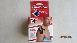 One roll Mueller Kinesiology Tape 2.0 in x 16.4 ft BLACK Latex Free Harmstring