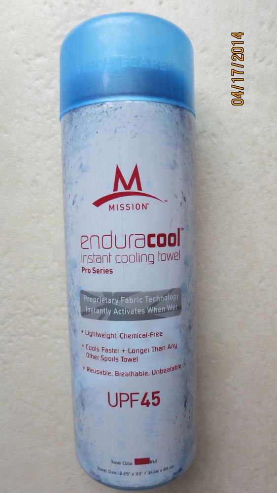 Mission Enduracool instant cooling towel Pro Series RED 12.25" x 33" Fabric NEW