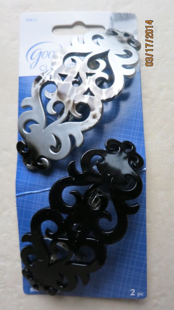 Goody Classics Barrettes 2 pcs black silver color 03612 girl clips woman hair l